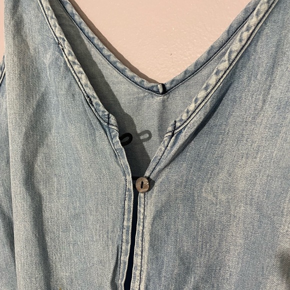 SHE + SKY Chambray Ruffle Hem Romper- Size Medium - Picture 5 of 6